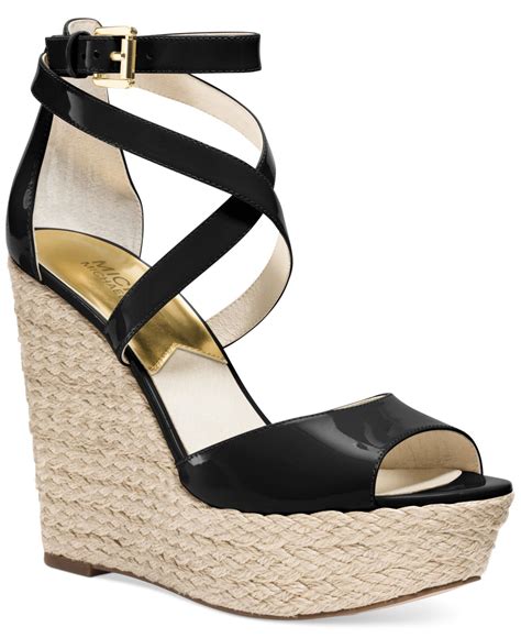 black michael kors platform sandal|michael kors platform wedge sandals.